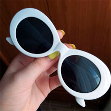 Load image into Gallery viewer, NYWOOH Vintage Kurt Cobain glasses oval sun glasses ladies trendy  retro Women's sunglasses white black eyewear UV400 Mirror