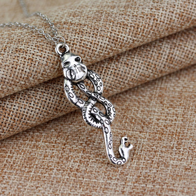 Nagini Slytherin Necklaces Horcrux Voldemort Death Eater Snake Necklaces Vintage Silvery Dark Mark For Women Men Collier Femme