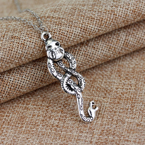 Nagini Slytherin Necklaces Horcrux Voldemort Death Eater Snake Necklaces Vintage Silvery Dark Mark For Women Men Collier Femme
