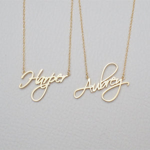 Name Necklace Personalized Gift Customized Pendant Cursive Handwriting Stainless Steel Chain Custom Women Fashion Jewelry 2018