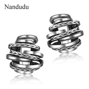 New Thai Silver Color Knot French Clip Stud Earrings for Women Geometric Earrings Fashion Party Jewelry gift CE455