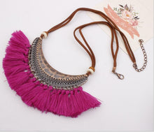 Load image into Gallery viewer, Tassel Necklace For Women Big Ethnic Necklace Bohemia Long Choker Statement Necklace Boho Vintage Punk Fashion Jewelry