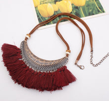 Load image into Gallery viewer, Tassel Necklace For Women Big Ethnic Necklace Bohemia Long Choker Statement Necklace Boho Vintage Punk Fashion Jewelry