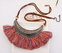 Load image into Gallery viewer, Tassel Necklace For Women Big Ethnic Necklace Bohemia Long Choker Statement Necklace Boho Vintage Punk Fashion Jewelry