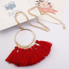 Load image into Gallery viewer, Tassel Pendant Necklace Women Necklaces &amp; Pendants Choker Long Vintage Ethnic Bohemian Necklace 2018 Fashion Jewelry