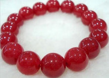 Load image into Gallery viewer, Natural 12mm Dark Green Jade Round Gemstone Beads Stretchy Bangle Bracelet tall