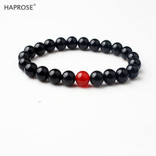 Load image into Gallery viewer, Natural Agate Bracelet 8mm Beads Black Yoga Energy Stone Bracelet Red Halo Original Stone Activity Creative Bracelet Gift