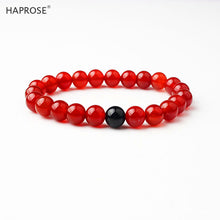 Load image into Gallery viewer, Natural Agate Bracelet 8mm Beads Black Yoga Energy Stone Bracelet Red Halo Original Stone Activity Creative Bracelet Gift