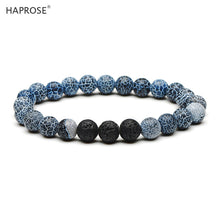 Load image into Gallery viewer, Natural Agate Bracelet Matte Stone 8mm Beads Black Yoga Energy Stone Rose red Bracelet Activity Creative Bracelet Gift