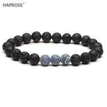 Load image into Gallery viewer, Natural Agate Bracelet Matte Stone 8mm Beads Black Yoga Energy Stone Rose red Bracelet Activity Creative Bracelet Gift