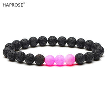 Load image into Gallery viewer, Natural Agate Bracelet Matte Stone 8mm Beads Black Yoga Energy Stone Rose red Bracelet Activity Creative Bracelet Gift