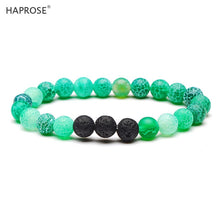 Carica l'immagine nel visualizzatore di Gallery, Natural Agate Bracelet Matte Stone 8mm Black Beads Yoga Energy Stone Purple Bracelet Activity Creative Bracelet Gift