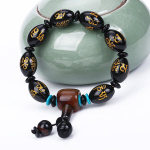 Natural Agate Bracelet Men's Jewelry Fashion Bracelet Fine Buddhalucky Beads Buddha Beads Bracelet Men Elastic Rope Chain Charm