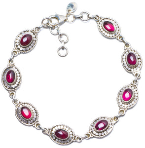 Natural Amethyst Handmade Unique 925 Sterling Silver Bracelet 7 3/4-8 1/2 Y0008