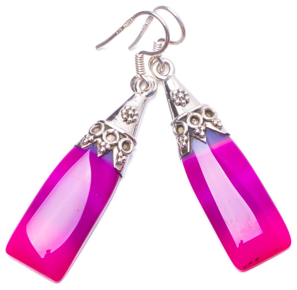 Natural Botswana Agate Handmade Unique 925 Sterling Silver Earrings 2 Y0987