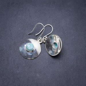 Natural Caribbean Larimar Handmade Unique 925 Sterling Silver Earrings 1.5 Y2752