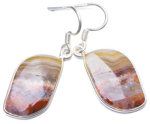 Natural Crazy Lace Agate Handmade Unique 925 Sterling Silver Earrings 1.5 Y0673