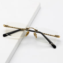 Load image into Gallery viewer, Natural Crystal Stone Reading Glasses Man Glass Lens Hyperopia Woman  Rimless Presbyopia Eyeglasses +1.0  2.0 3.0 +4.0