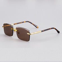Load image into Gallery viewer, Natural Crystal Stone Sunglasses Man Rimless Glass Sun Glasses Woman Vintage Acetate Frame  UV400 Anti Scratch Oculos