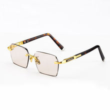 Load image into Gallery viewer, Natural Crystal Stone Sunglasses Woman Rimless Glass Sun Glasses Man Vintage  Metal Acetate Frame UV400 Anti Scratch