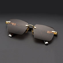 Load image into Gallery viewer, Natural Crystal Stone Sunglasses Woman Rimless Glass Sun Glasses Man Vintage  Metal Acetate Frame UV400 Anti Scratch