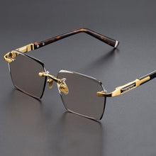 Load image into Gallery viewer, Natural Crystal Stone Sunglasses Woman Rimless Glass Sun Glasses Man Vintage  Metal Acetate Frame UV400 Anti Scratch