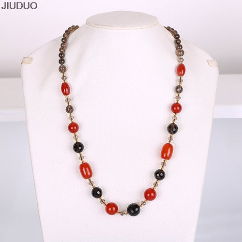 Collana di agata di cristallo naturale Collana di perle naturali Catene di cristallo di moda da donna Gioielli popolari in agata per collana 