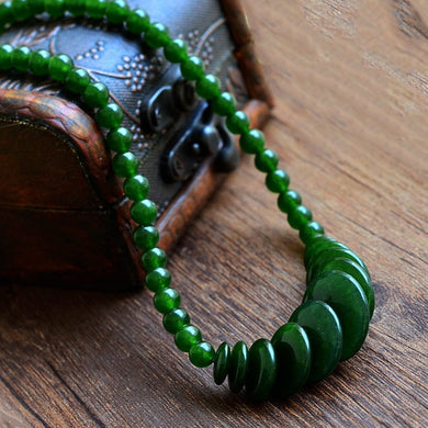 Collana di perline rotonde Chian di diaspro scuro naturale Collana di gioielli di perline pregiate per donne Regalo con certificato 