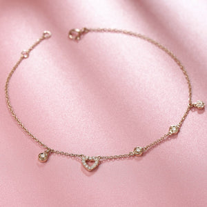 Natural Diamond Bracelet 18K Rose Gold 0.11ct/21pcs Diamond Jewelry Women Wedding Engagement Jewellery