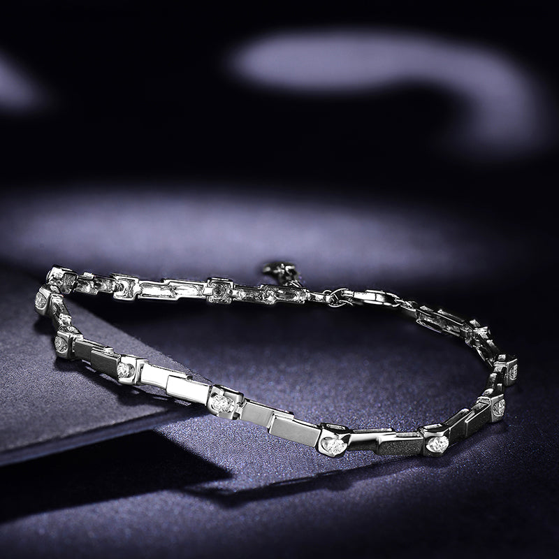 Natural Diamond Bracelet for Women 0.30ct/12pcs Diamond Jewelry 18K White Gold 18cm Length Handmade Wedding Engagement Jewellery