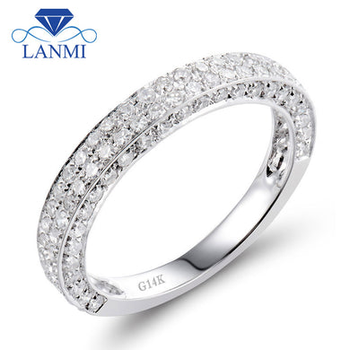 Natural Diamond Engagement Ring Band Ring In 14kt White Gold Jewelry for Couple SR00121
