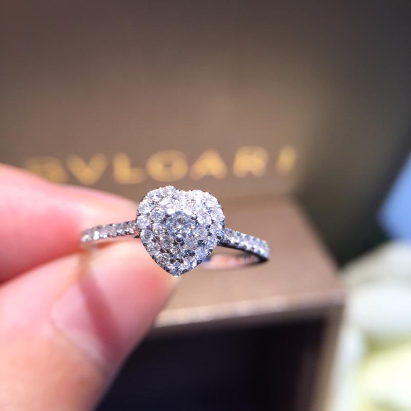 Natural Diamond Ring 18k Pure Gold Wedding Real 750 Solid Classic Trendy Women Hot Selling Present Customizable Heart 2018 New