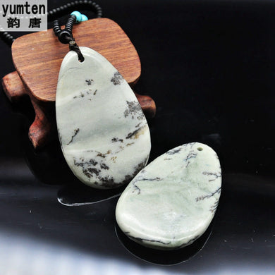 Natural Drawing Stone Sweater Necklace Healing Crystal Charms Jewelry Water Droplets Pendants Collana Off White Collier Femme ZY