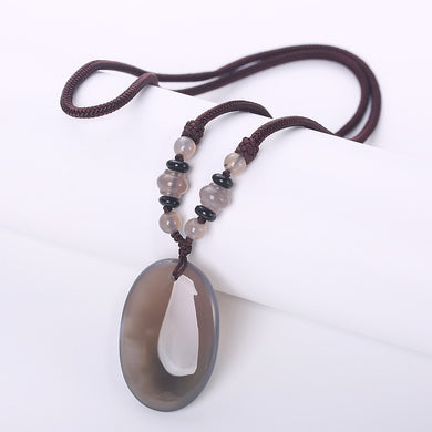 Natural Gem Stone Water Drop Necklaces Pendants Gr agate Tiger Eye Lapis Lazuli Clear Crystal Opal Reiki Healing Jewelry Gift