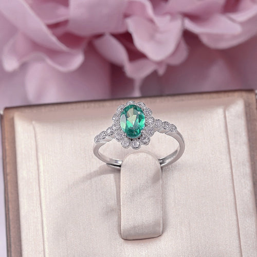 Natural Gemstone Rings For Women 925 Silver Fine Jewelry Topaz Green Oval Adjustable Ring Luxury Wedding Anillos Mujer R-TO002
