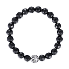 Load image into Gallery viewer, Natural Gemstone Rose Quartz Beads Elastic Charm Bracelet Solid 925 Sterling Silver Double Luck&amp;Long Life Silver Bead for Unisex