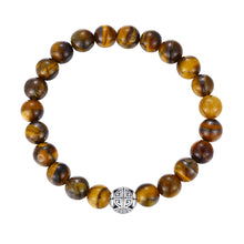 Load image into Gallery viewer, Natural Gemstone Rose Quartz Beads Elastic Charm Bracelet Solid 925 Sterling Silver Double Luck&amp;Long Life Silver Bead for Unisex