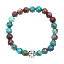 Load image into Gallery viewer, Natural Gemstone Rose Quartz Beads Elastic Charm Bracelet Solid 925 Sterling Silver Double Luck&amp;Long Life Silver Bead for Unisex