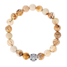 Load image into Gallery viewer, Natural Gemstone Rose Quartz Beads Elastic Charm Bracelet Solid 925 Sterling Silver Double Luck&amp;Long Life Silver Bead for Unisex