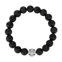 Load image into Gallery viewer, Natural Gemstone Rose Quartz Beads Elastic Charm Bracelet Solid 925 Sterling Silver Double Luck&amp;Long Life Silver Bead for Unisex