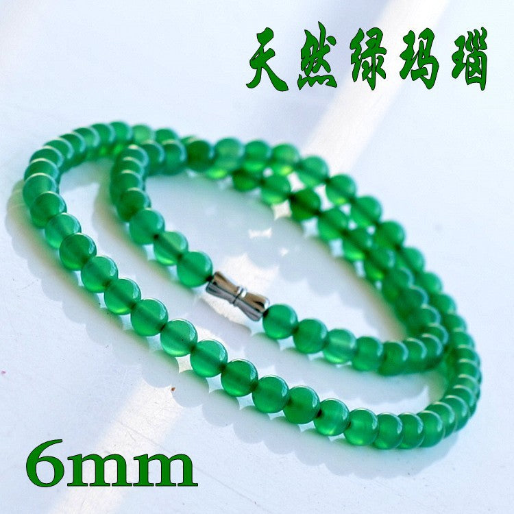Natural Green Agate Beads Necklace Jewelry Fine Gemstone Beaded Jewelry Necklace For Women Gift With Certificate Drop Shipping