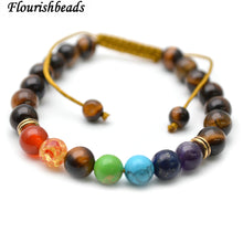 Load image into Gallery viewer, Natural Green Aventurine and Multi Stone Round Beads Chakra Bracelet Fashion Party Jewelry Gift