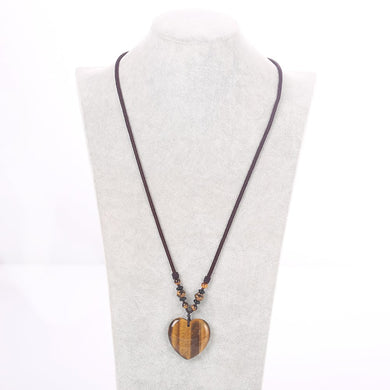 Collana con ciondolo a forma di cuore in cristallo curativo naturale, pietra portafortuna, quarzo druzy, pietra preziosa, pietra, collana con ciondolo in cristallo per gioielli da donna 
