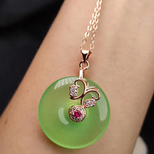 Carica l&#39;immagine nel visualizzatore di Gallery, Natural Ice Purple Green  Jade Agate Pendant Buckle Crystal Jade Necklace Amp Silver Cord S925 Silver 925  Necklace Women
