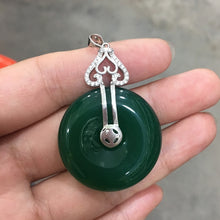 Carica l&#39;immagine nel visualizzatore di Gallery, Natural Ice Purple Green  Jade Agate Pendant Buckle Crystal Jade Necklace Amp Silver Cord S925 Silver 925  Necklace Women