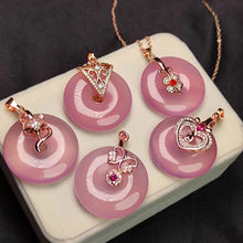Carica l&#39;immagine nel visualizzatore di Gallery, Natural Ice Purple Green  Jade Agate Pendant Buckle Crystal Jade Necklace Amp Silver Cord S925 Silver 925  Necklace Women