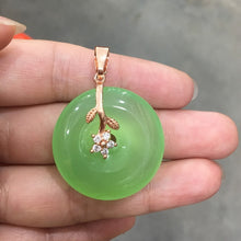 Carica l&#39;immagine nel visualizzatore di Gallery, Natural Ice Purple Green  Jade Agate Pendant Buckle Crystal Jade Necklace Amp Silver Cord S925 Silver 925  Necklace Women