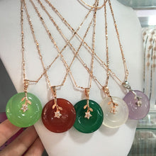 Carica l&#39;immagine nel visualizzatore di Gallery, Natural Ice Purple Green  Jade Agate Pendant Buckle Crystal Jade Necklace Amp Silver Cord S925 Silver 925  Necklace Women