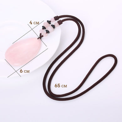 Natural Jade Pendant Necklace Healing Crystal Quartz Column Gem Turquoise Encrusted Pendant Leather Chains Women Jewelry Choker