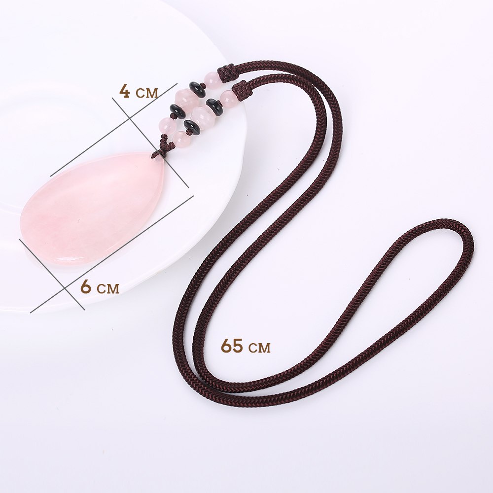 Natural Jade Pendant Necklace Healing Crystal Quartz Column Gem Turquoise Encrusted Pendant Leather Chains Women Jewelry Choker